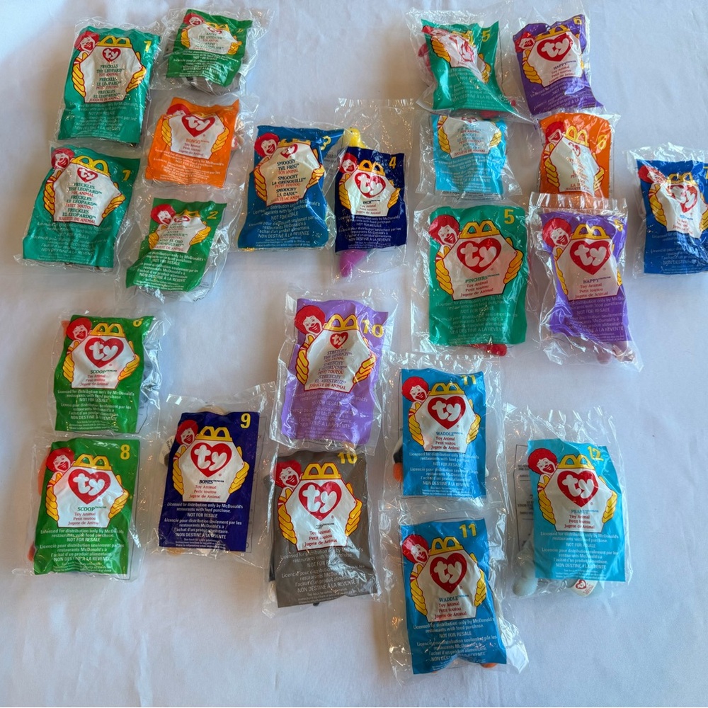 22 Ty Teenie Beanie Babies McDonald's Complete Sealed Set 1-12 and More!